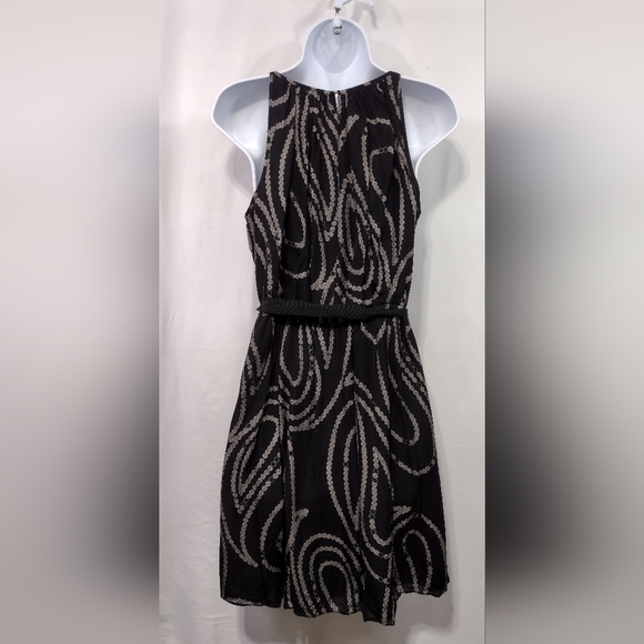 Vintage Banana Republic 100% Silk Artsy Dress Womens 4 Black Retro 90s Y2K - Picture 5 of 8